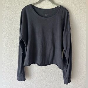 Z SUPPLY Black Long Sleeve Cropped Tee – Size M – Soft Lightweight Top